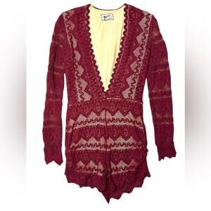 Nightcap Red Lace Shortsie Romper Size 1